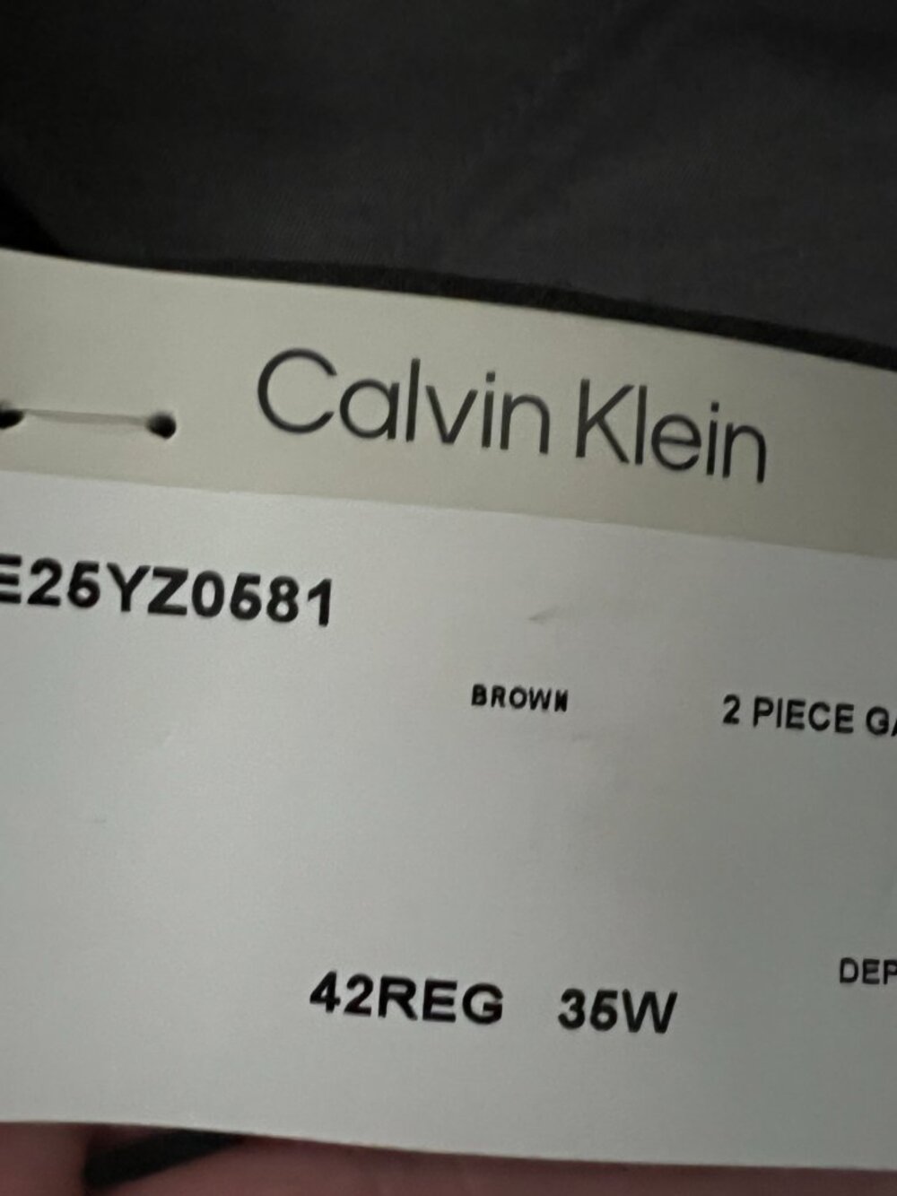 NWT Calvin Klein Brown Suit 42R - Picture 4 of 4